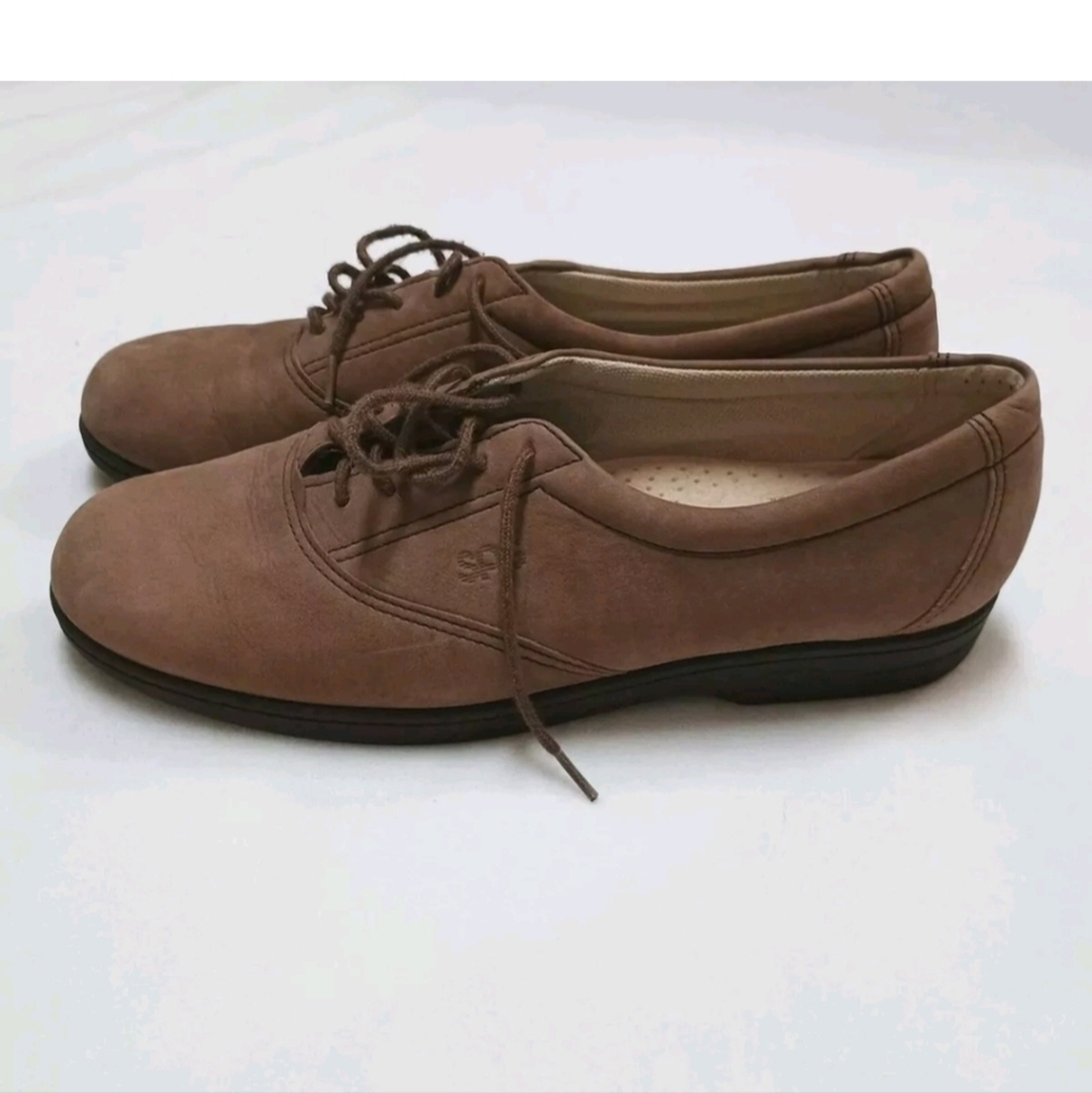 SAS Tripad Comfort Tan Tie Suede Walking Shoes Size 7.5 S Slim